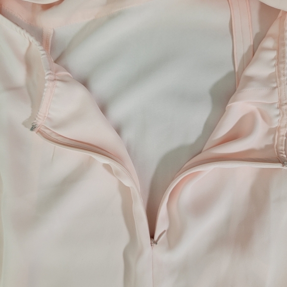 NWT Babaton Aritzia Hamptons Dress Soft Blush Pink Cutout Back Slit Flowy 12 - Picture 9 of 14